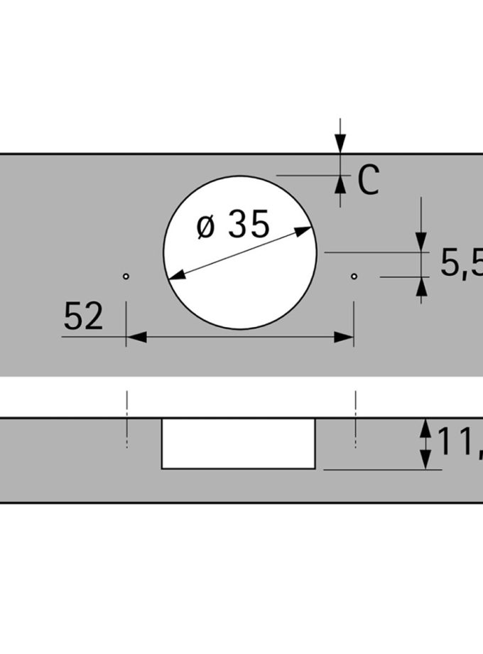 Hettich İntermat Frensiz Menteşe Düz