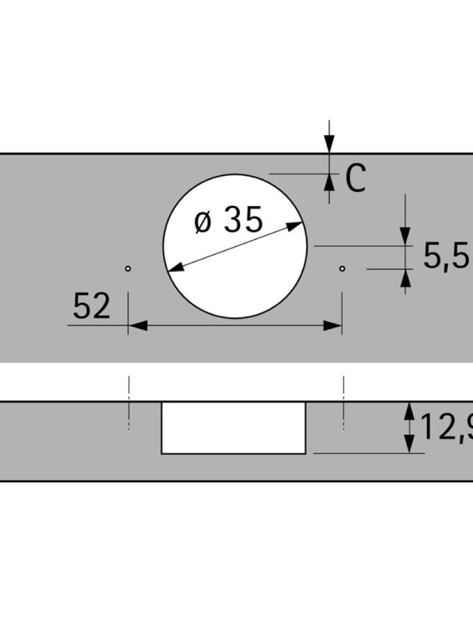 Hettich Sensys Kalın Kapak Menteşesi Düz 32mm