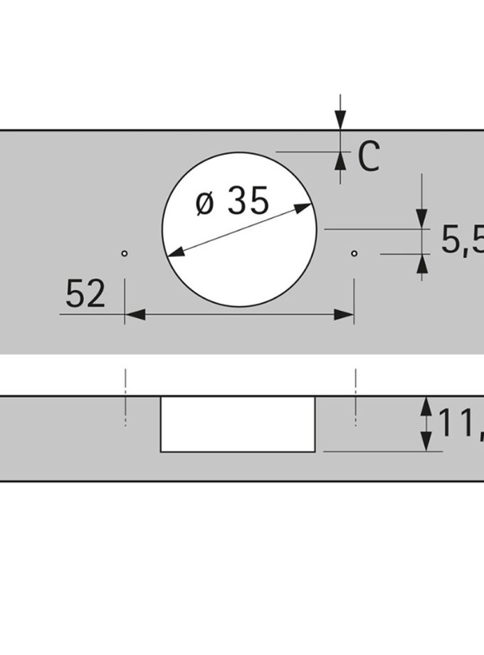 Hettich Sensys Frensiz 165° Derece Düz Menteşe