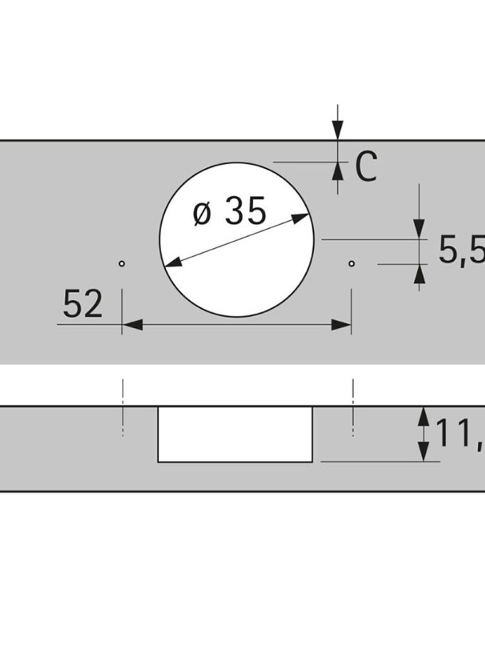 Hettich Sensys Frensiz 165° Derece Deve Boynu Menteşe