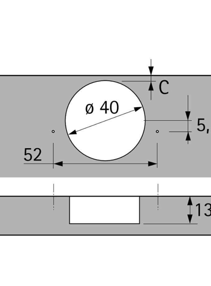 Hettich İntermat Frensiz Kalın Kapak Menteşesi Düz 43mm