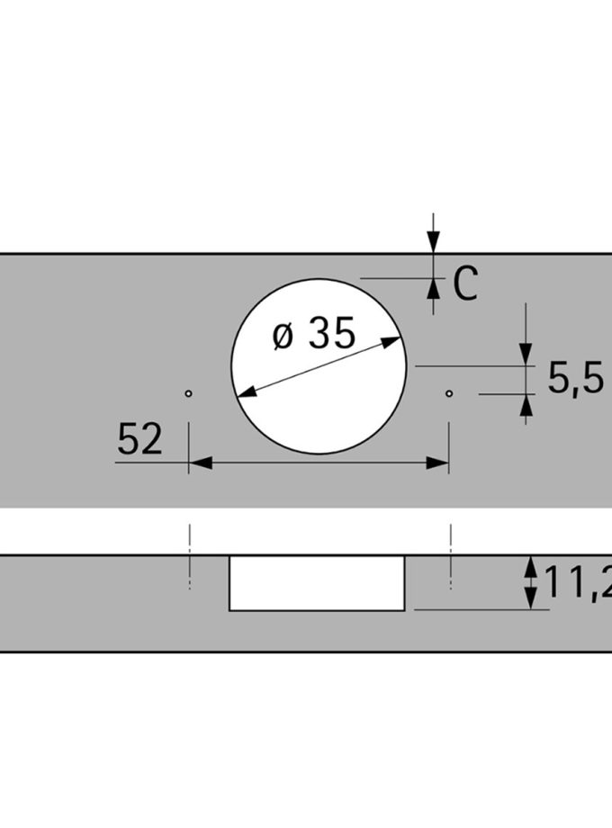 Hettich İntermat Frensiz Kalın Kapak Menteşesi Düz 32mm