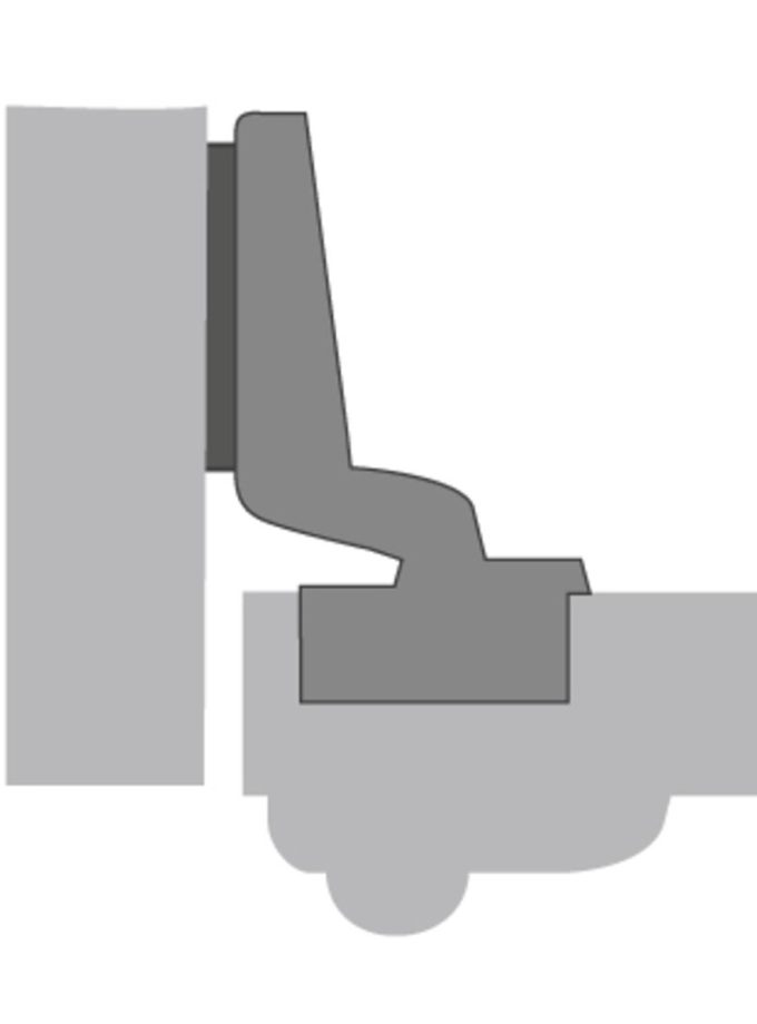 Hettich İntermat Frensiz Kalın Kapak Menteşesi Tam Deve Boynu 43mm