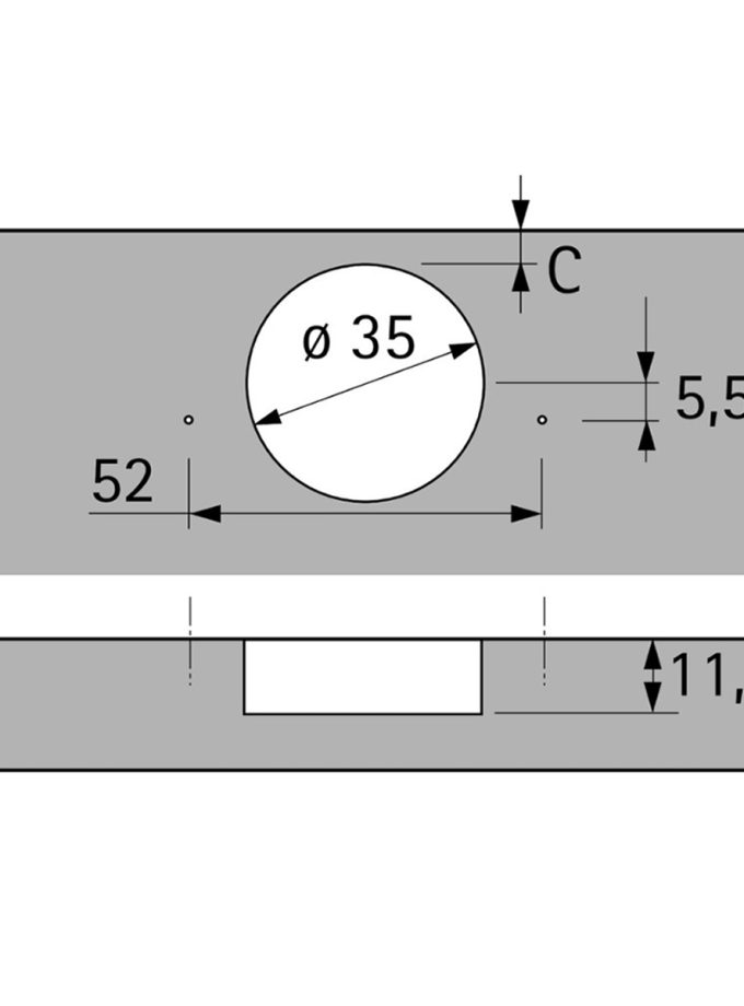 Hettich İntermat 135° Derece Frensiz Menteşe