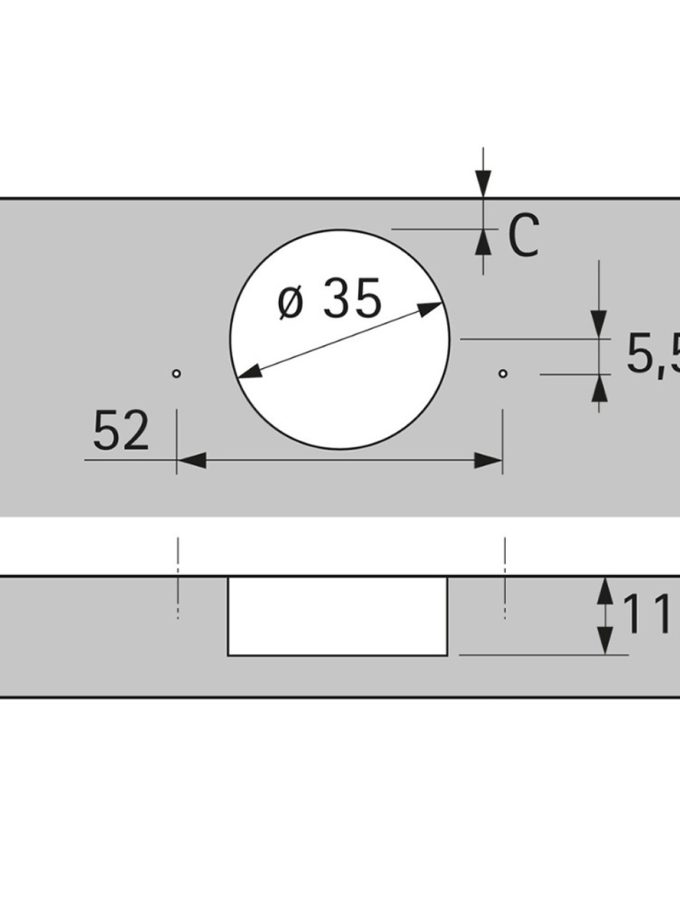 Hettich Sensys Frenli 165° Derece Düz Menteşe