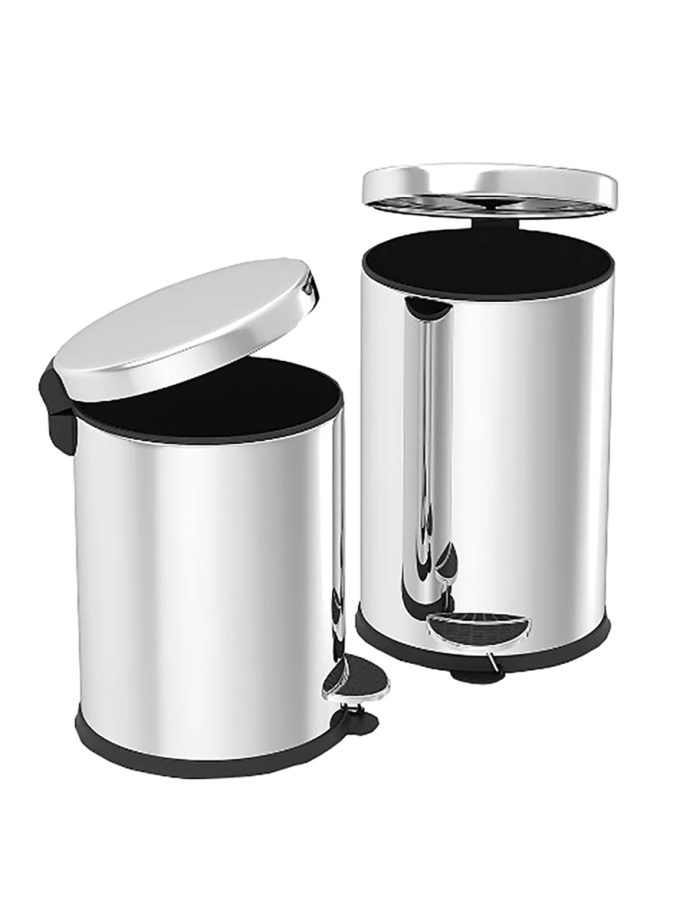 Erc Pedallı Çöp Kovası Krom Paslanmaz 12 Lt.