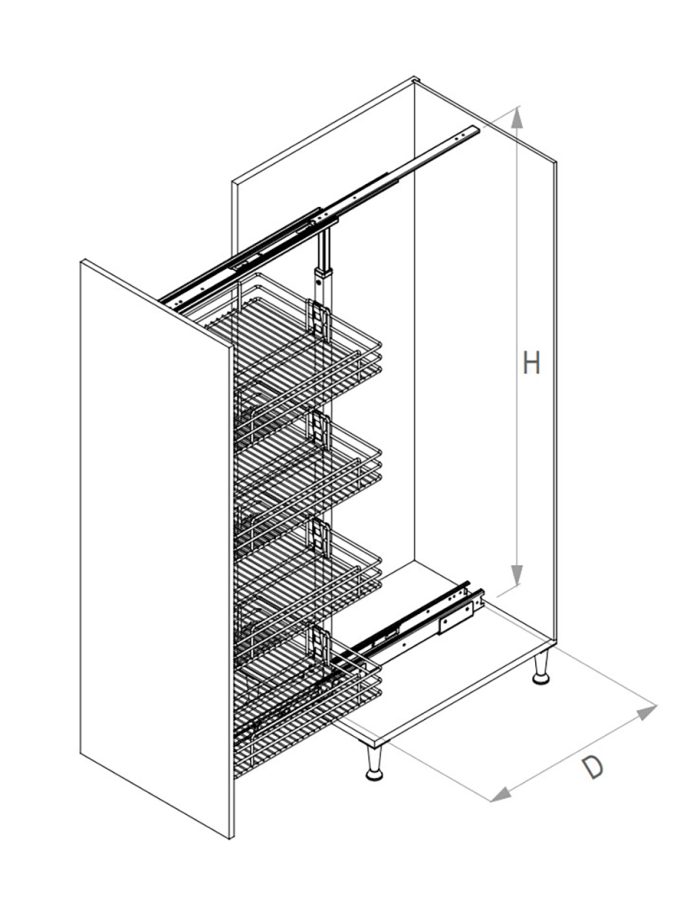 Starax 850-1100 400 mm 3 Sepetli Teleskopik Kiler Krom