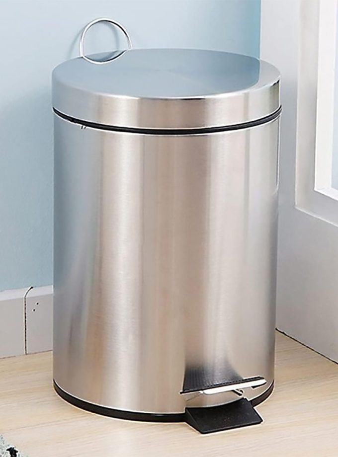 Erc Pedallı Çöp Kovası Krom Paslanmaz 12 Lt.