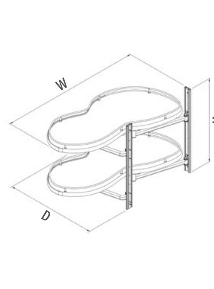 Starax S-3013 Döner Tablalı Köşe Mekanizması 45cm Sol Krom