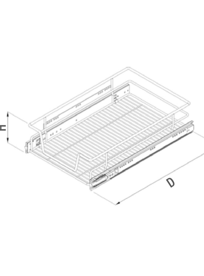Starax Çekmece Sepeti Krom Teleskopik Raylı Frenli
