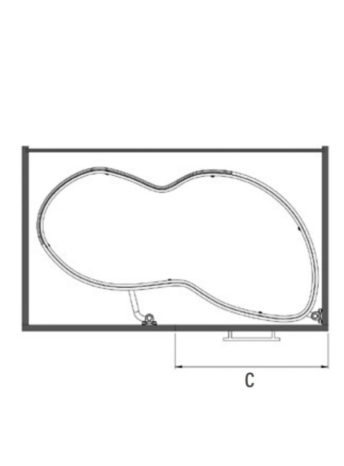 Starax S-3013 Döner Tablalı Köşe Mekanizması 45cm Sol Krom