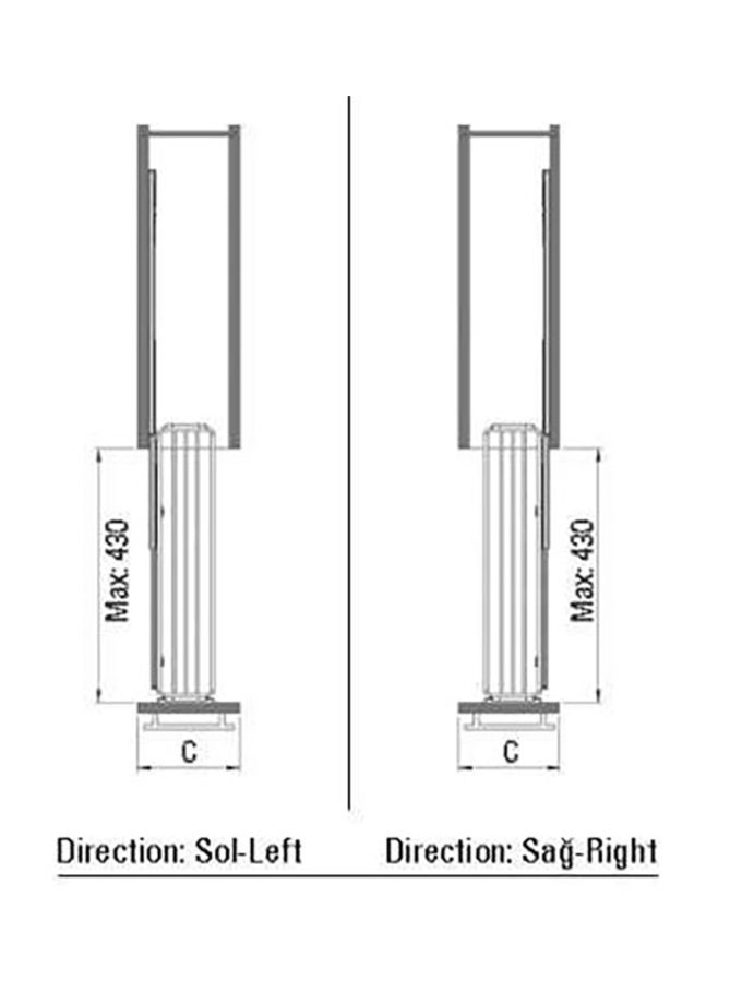 Starax S-2211 Krom Yandan Teleskopik Raylı Şişelik
