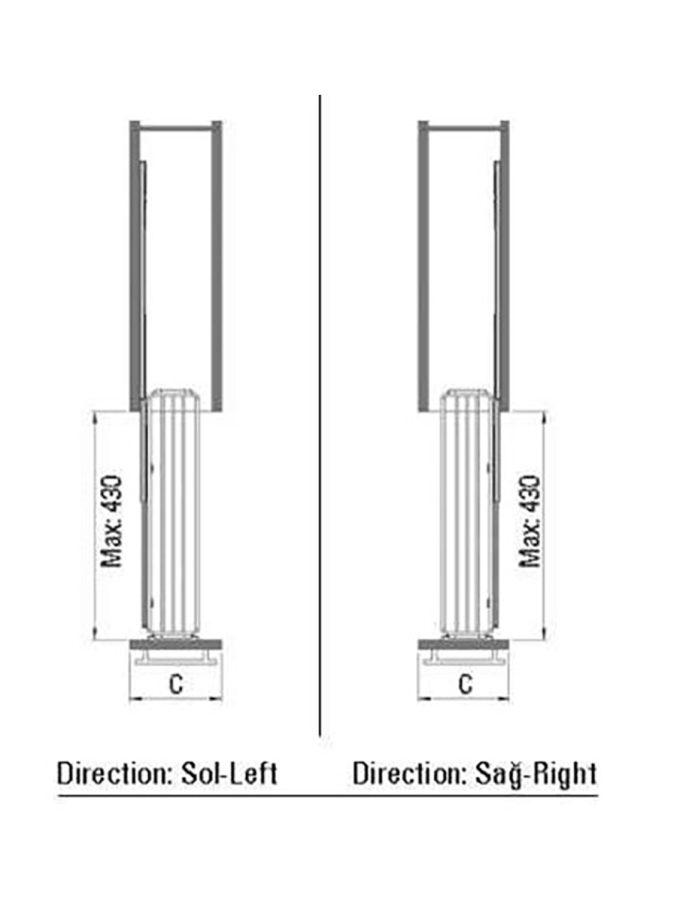 Starax Yandan Teleskopik Raylı Şişelik Frenli