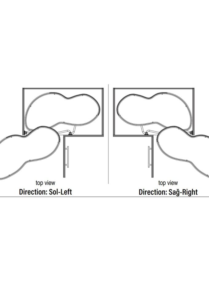 Starax S-3013 Döner Tablalı Köşe Mekanizması 45cm Sol Krom