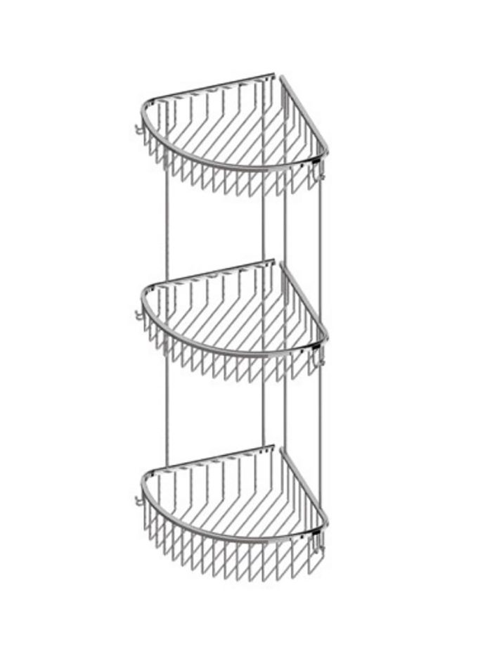 Starax S-8869 Üçlü Oval Köşe Süngerlik Krom 22x22