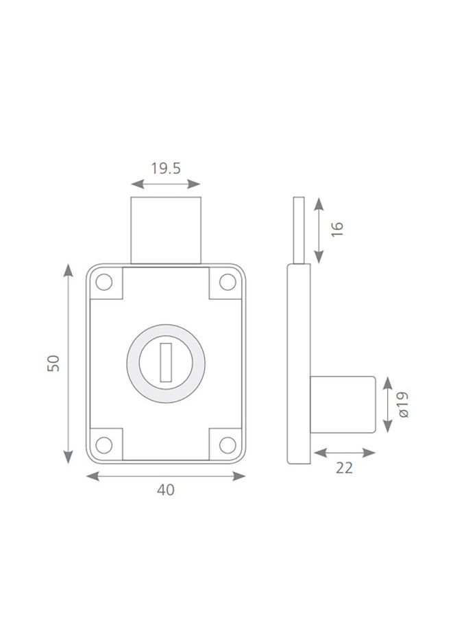 Kımex 139-22 Kare Çekmece Kilit