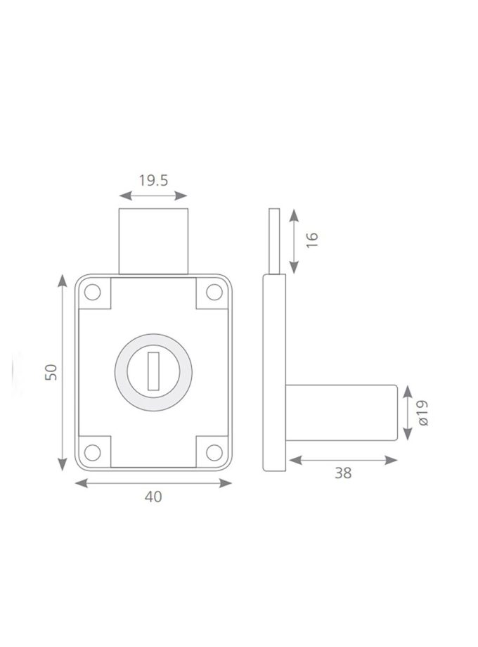 Kımex 139-38 Kare Çekmece Kilit