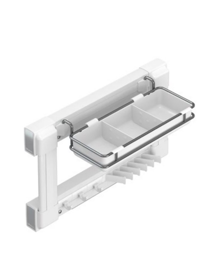 Starax S-6726 Gizli Raylı Alüminyum Fonksiyonel Kravatlık-Kemerlik Beyaz Sol