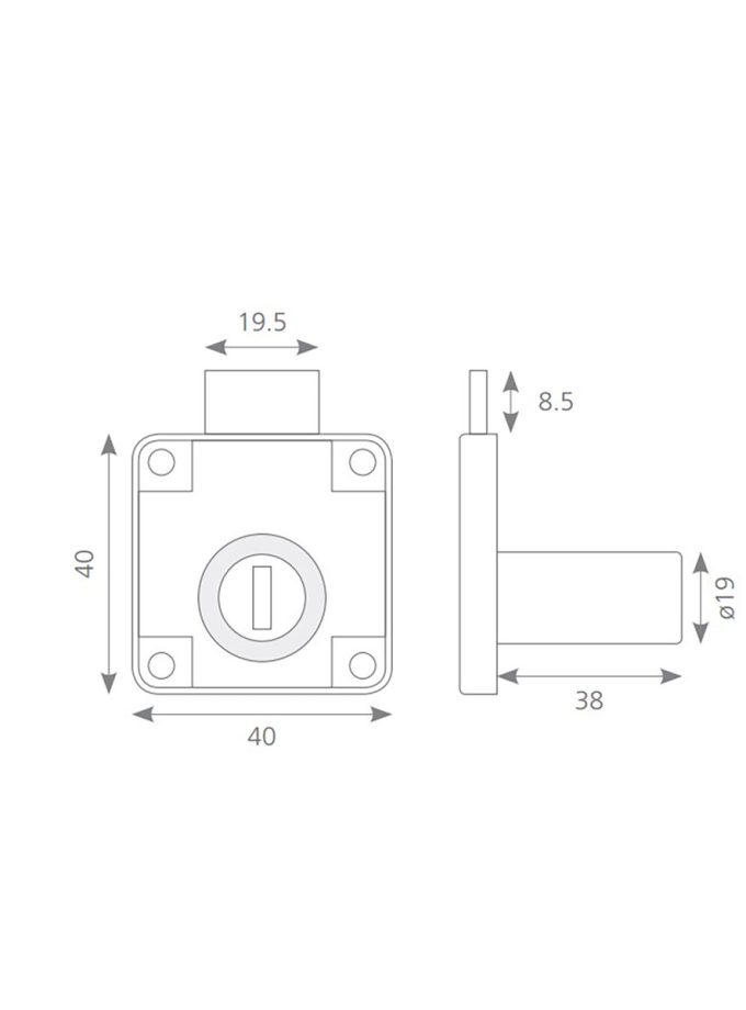 Kımex 138-38 Kare Çekmece Kilit