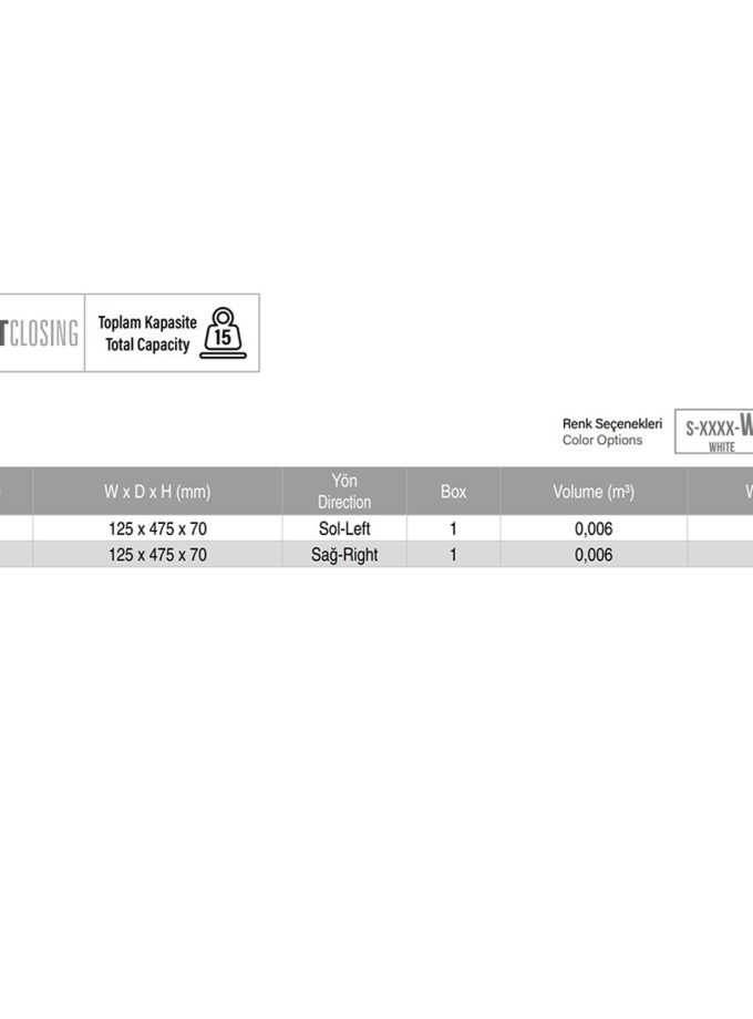 Starax S-6728-A  Gizli Raylı Alüminyum Kravatlık-Kemerlik Antrasit Sol