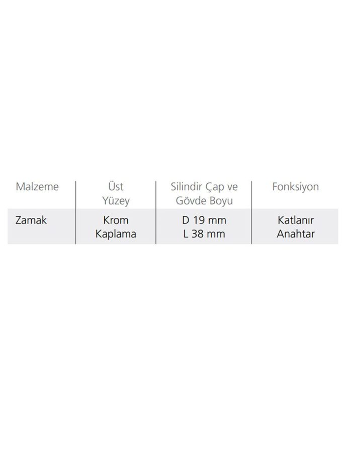 Kımex 138-38 Kare Çekmece Kilit
