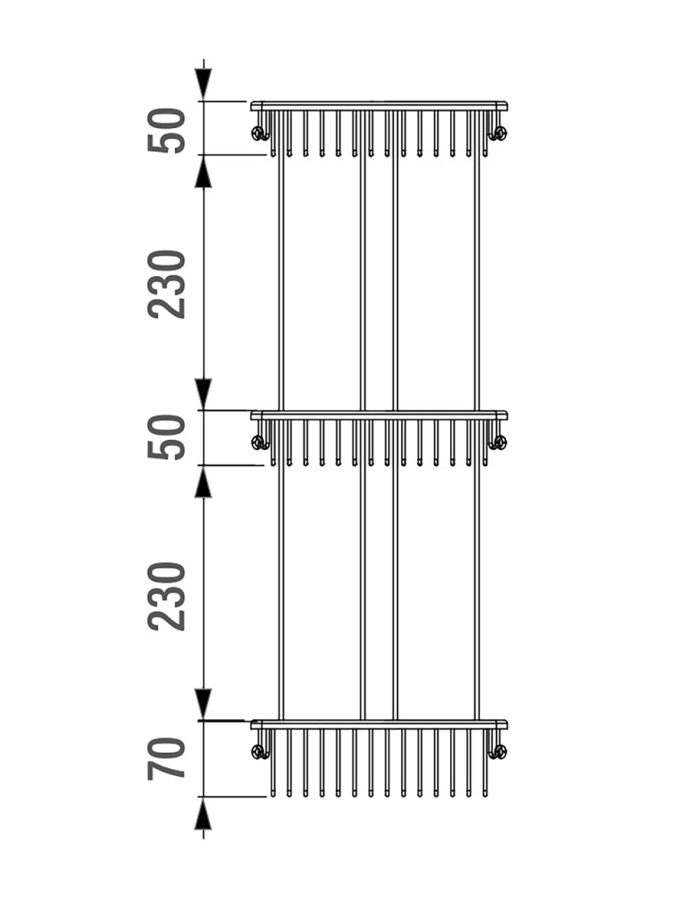 Starax S-8869 Üçlü Oval Köşe Süngerlik Krom 22x22
