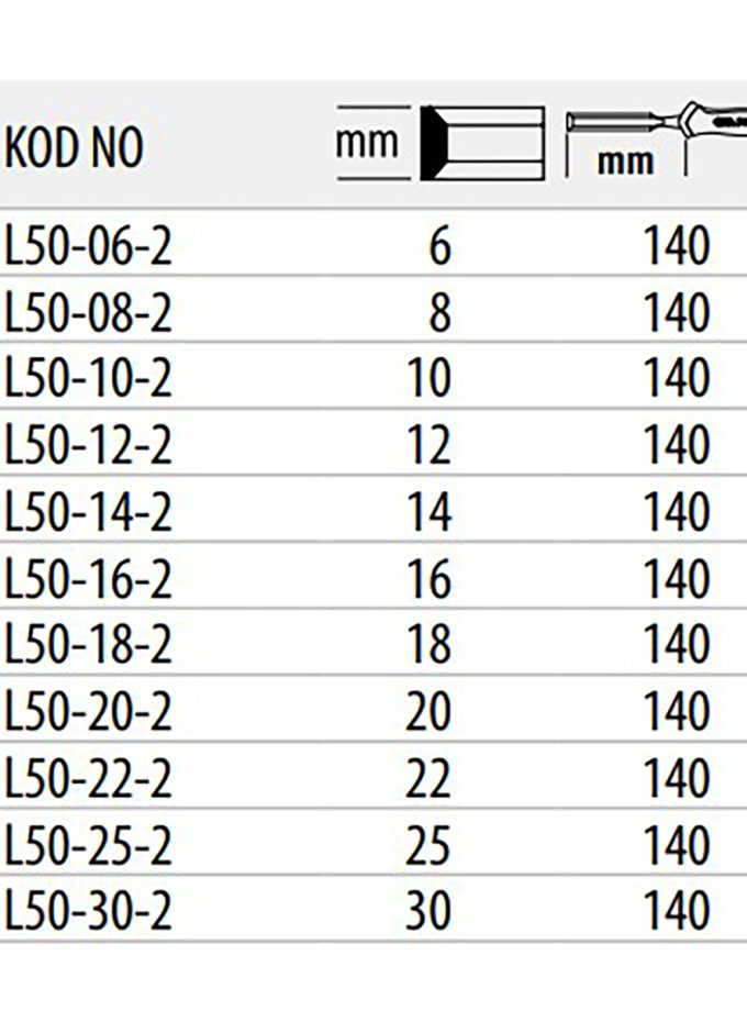 Ceta Form Plastik Saplı Düz Iskarpela
