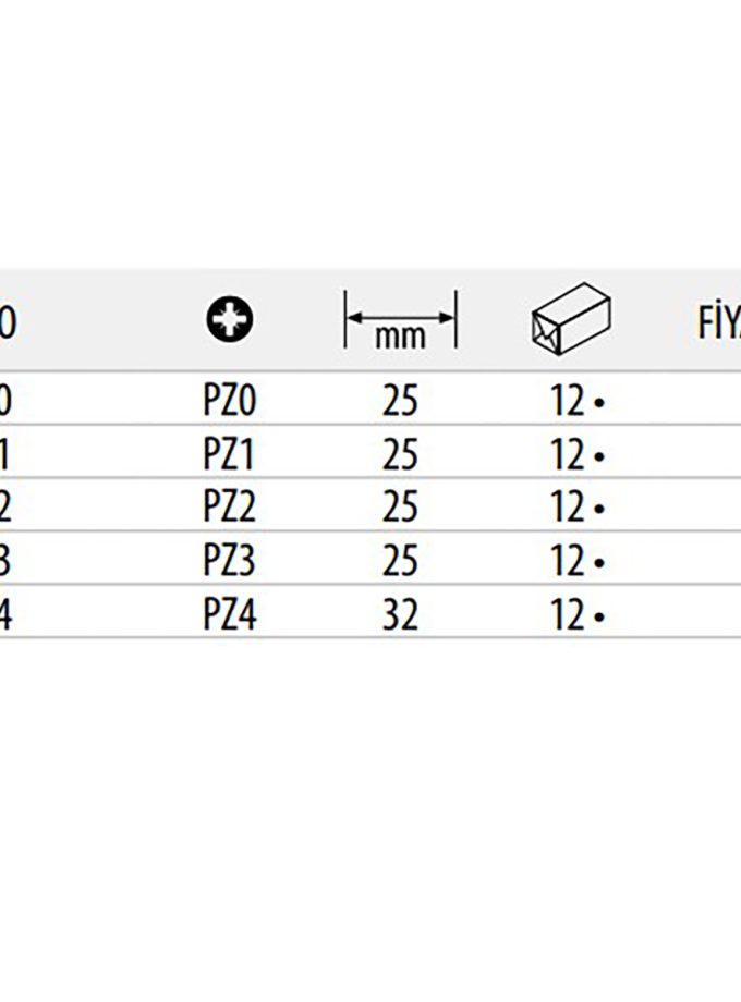 Ceta Form Pozidriv Bits Uçlar CB350 Serisi