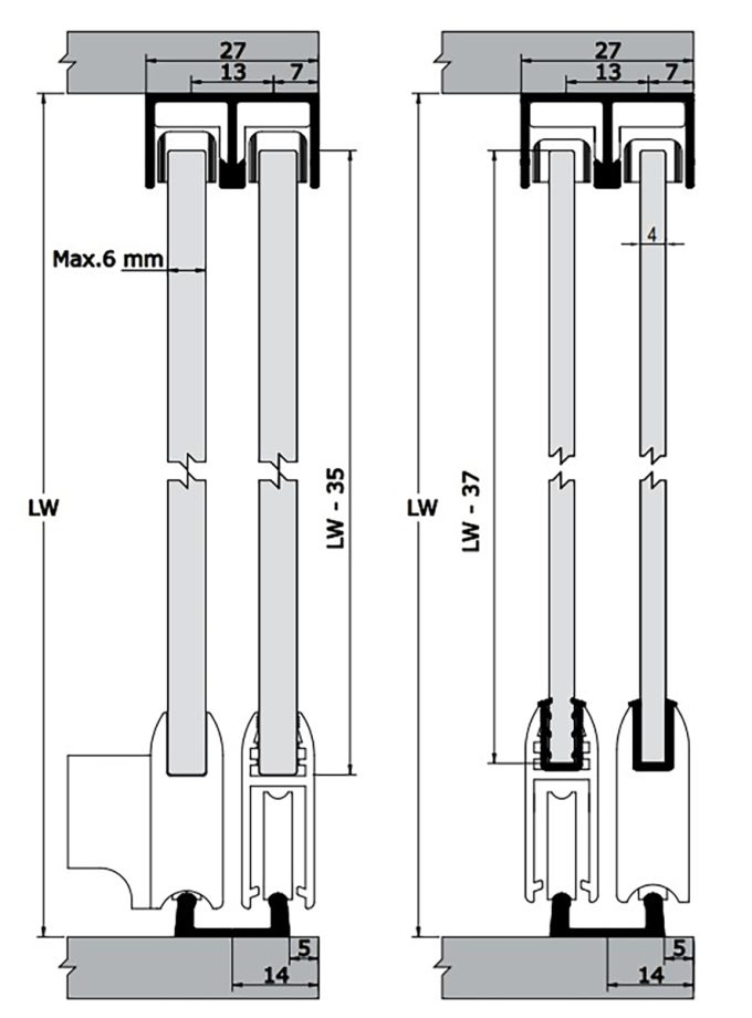 Albatur Glassline 7700 Cam Sürgü Sistemi 25 KG