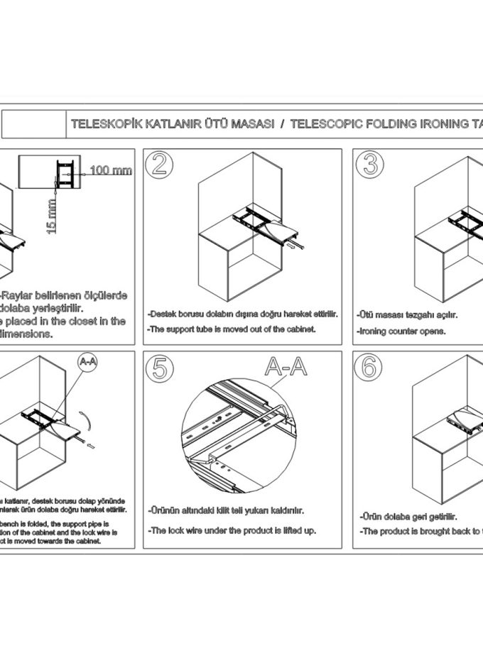 Oscar Teleskopik Katlanır Ütü Masası