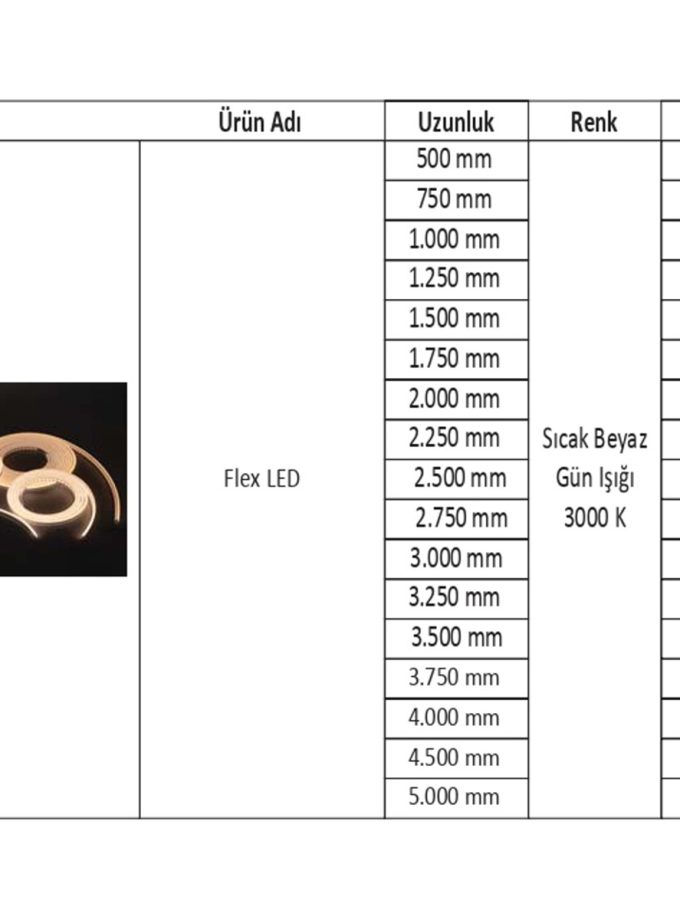 Makro Flex Led 1500mm Warm White Gün Işığı 15w 150 cm Esnek Led