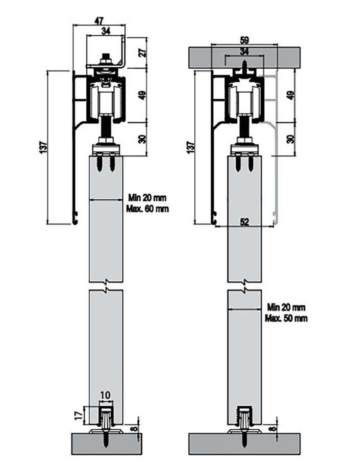 Albatur DoorSync 9800 Ayarlı Halatlı Sürgü Kapı Sistemi 120 KG