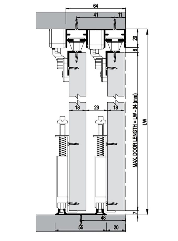 Albatur Multiline SRG 140 Ayarlı Sürme Kapak Sistemi 60 KG