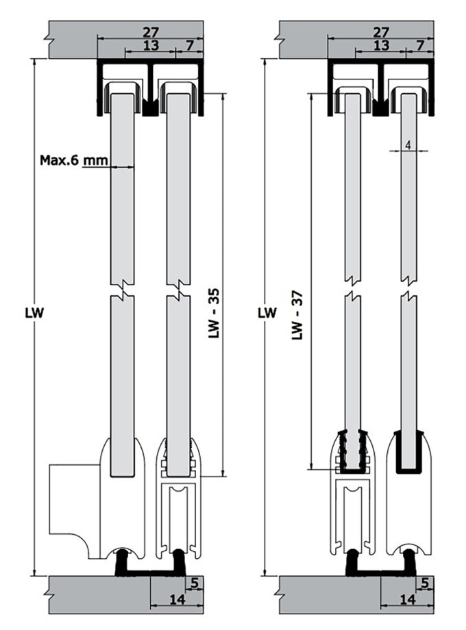 Albatur Glassline 7702 Cam Sürgü Sistemi 25 KG