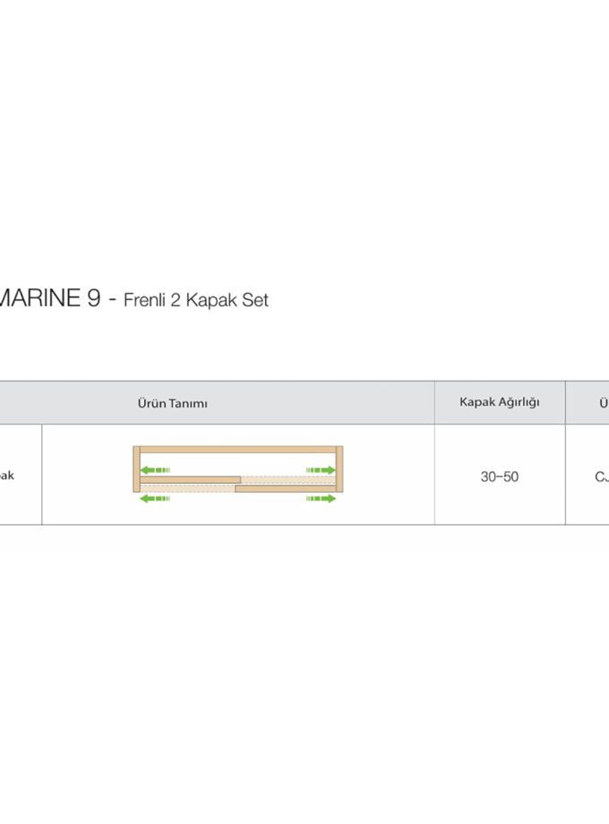 OPK Submarine 9 Modül içi Sürgü Kapak Sistemi Frenli