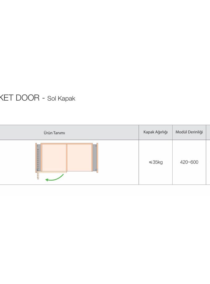 OPK Pocket Door Açılarak Modül İçine Giren Sürgü Kapak Sistemi