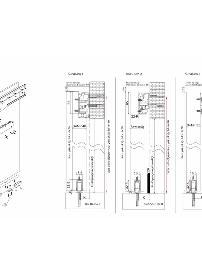 OPK Nuosis Ghost Door Ahşap Hayalet Kapı Sürgü Sistemi