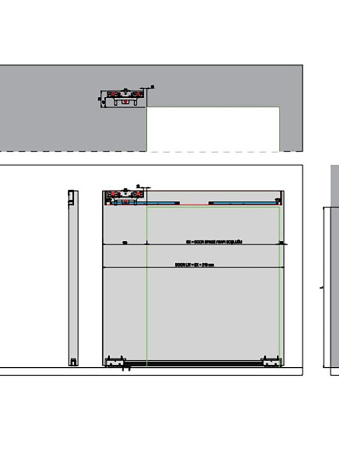 Albatur DoorSlide 8000 Ayarlı Çift Yöne Yavaşlatıcılı Hayalet Sürme Kapı Sistemi 60 KG