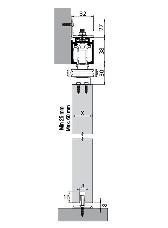 Albatur DoorSync 9840 Yavaşlatıcılı Halatlı Sürgü Kapı Sistemi 40 KG