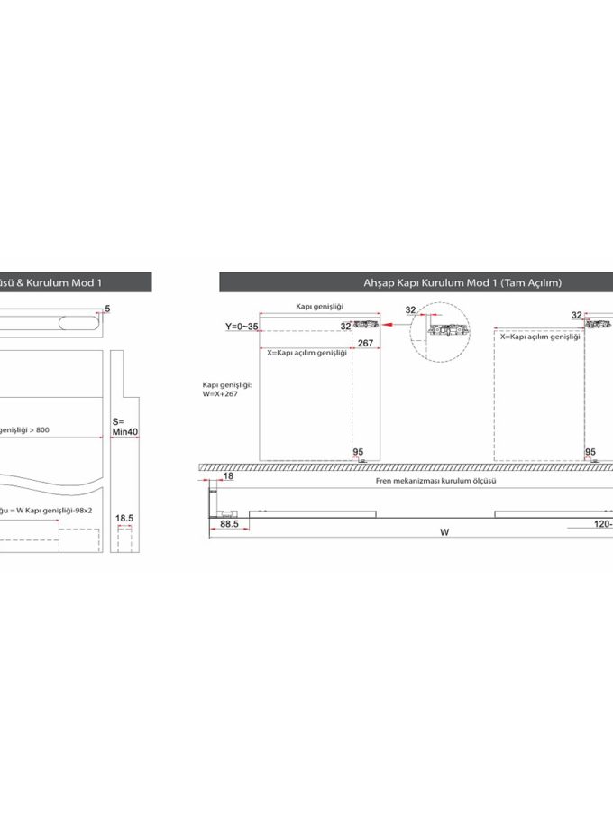 OPK Nuosis Ghost Door Ahşap Hayalet Kapı Sürgü Sistemi
