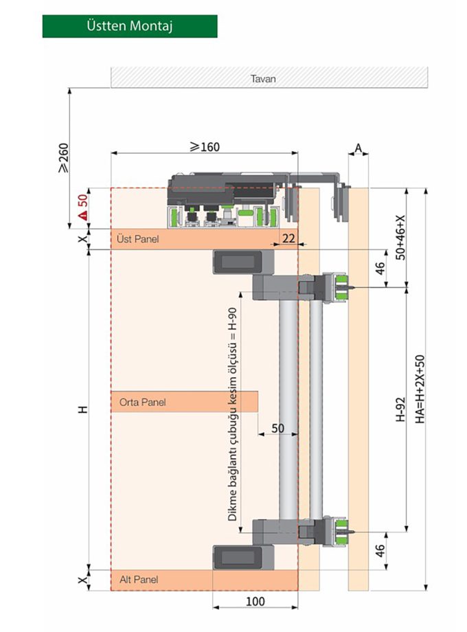 OPK Aircraft 6 Üst & Alt Modül Hemyüz Kapak Sürgü Sistemi