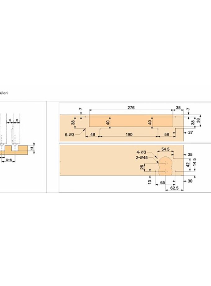 OPK Flagship 5M Entegre Frenli Modül içi Ahşap Sürgü Kapak Sistemi 2 Kapak Set
