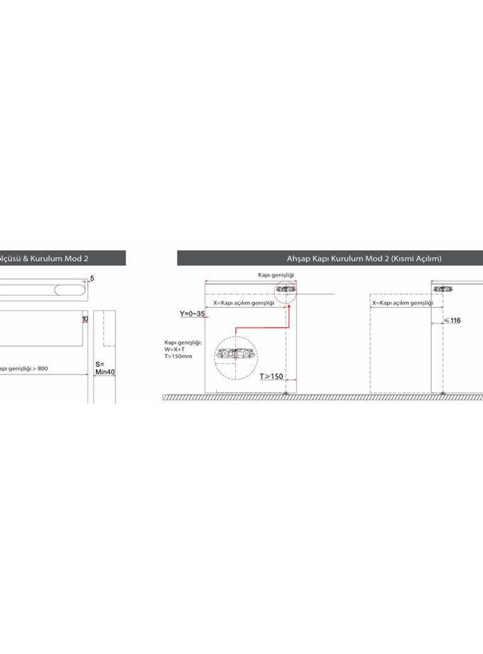 OPK Nuosis Ghost Door Ahşap Hayalet Kapı Sürgü Sistemi