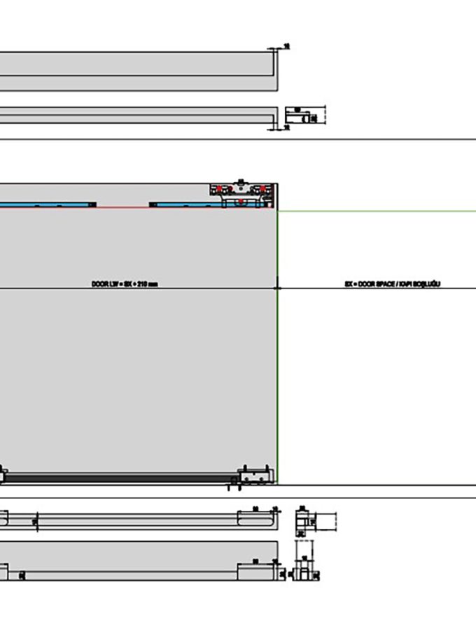 Albatur DoorSlide 8000 Ayarlı Çift Yöne Yavaşlatıcılı Hayalet Sürme Kapı Sistemi 60 KG