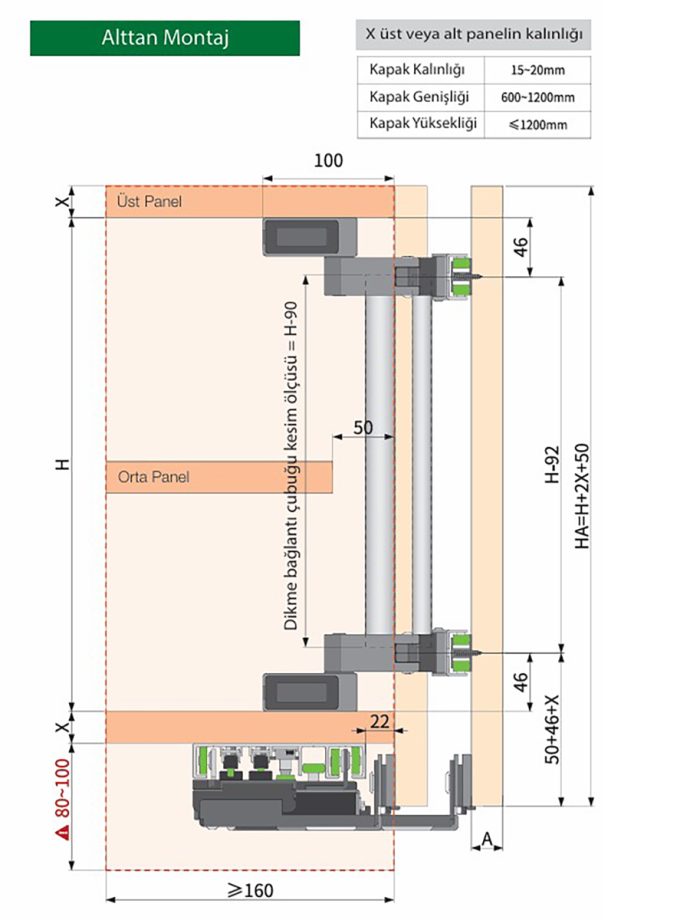 OPK Aircraft 6 Üst & Alt Modül Hemyüz Kapak Sürgü Sistemi