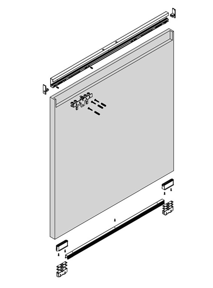 Albatur DoorSlide 8000 Ayarlı Çift Yöne Yavaşlatıcılı Hayalet Sürme Kapı Sistemi 60 KG
