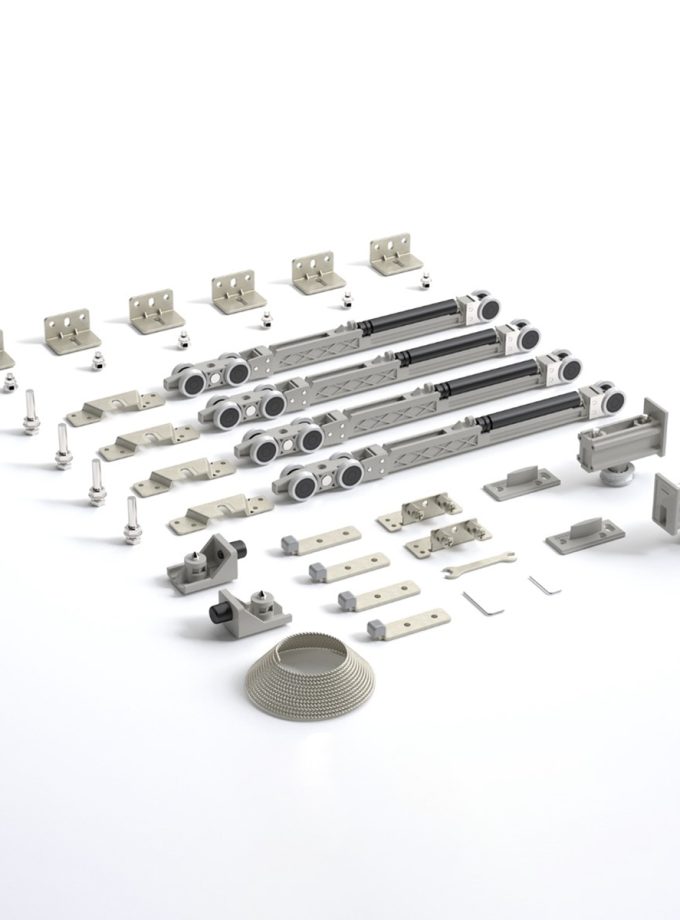 Albatur DoorSync 9820 Ayarlı Çift Yöne Yavaşlatıcılı Halatlı Sürgü Kapı Sistemi 120 KG