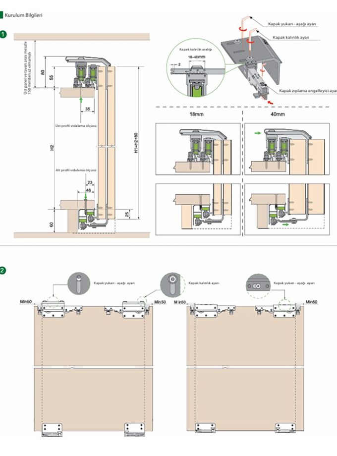 OPK Ocean 1 Üstten Askılı Sürgü Kapak Sistemi