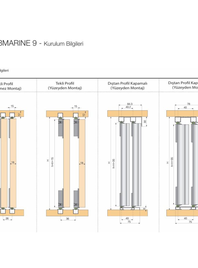 OPK Submarine 9 Modül içi Sürgü Kapak Sistemi Frenli