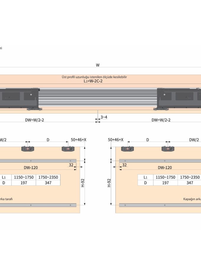 OPK Aircraft 6 Üst & Alt Modül Hemyüz Kapak Sürgü Sistemi